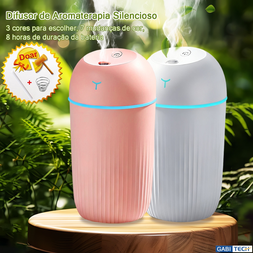 420 ml Umidificador Ultrassônico Difusor Aromatizador Com Led Colorido Purificador De Ar Casa Escritório