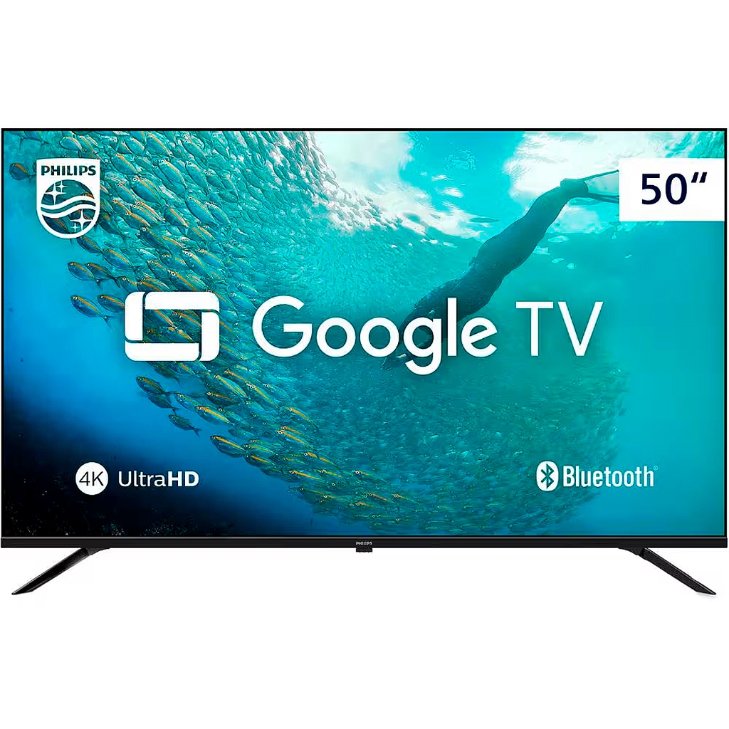 Smart TV Philips 50" 4K HDR Google TV Comando de Voz Dolby Áudio Wi-Fi Ultra HD 50PUG7019 Televisão