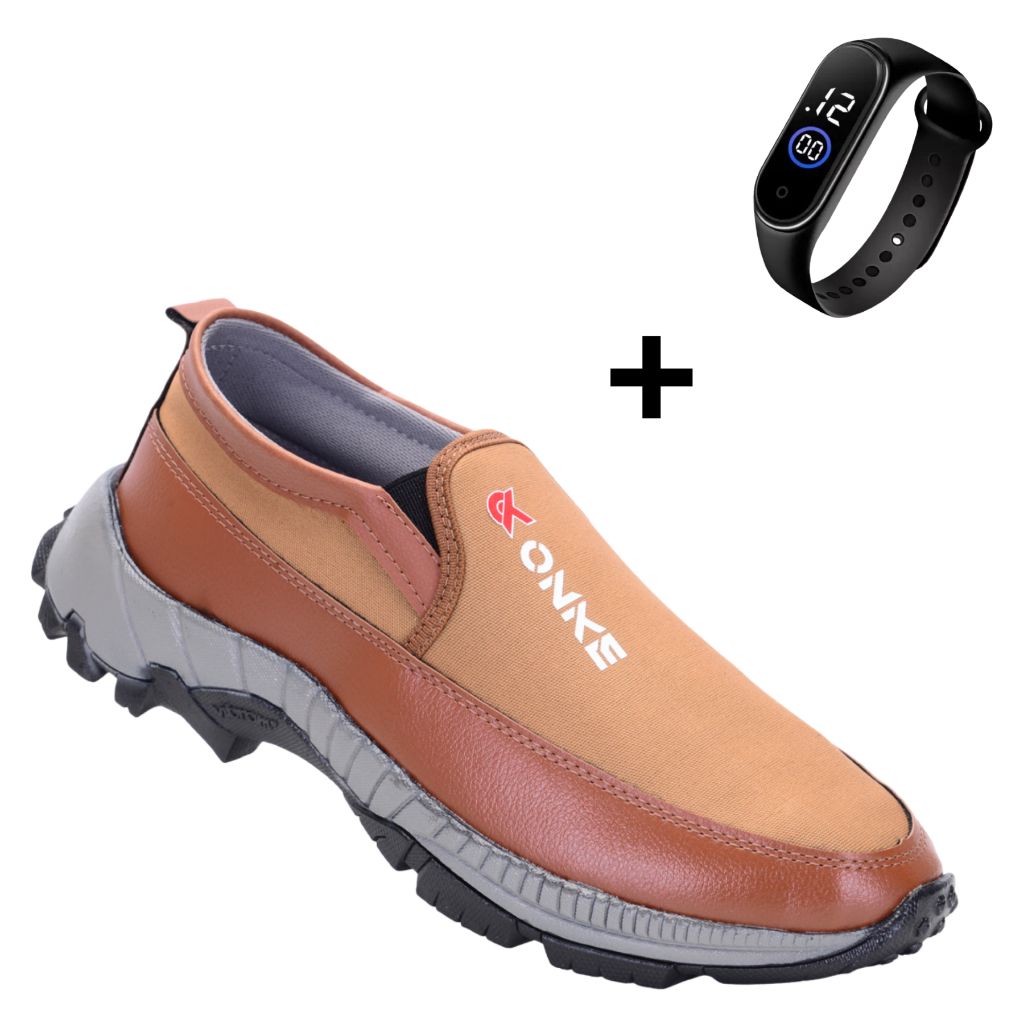 Tênis Masculino Sem Cadarço Prático Estilo Adventure + Relogio Brinde