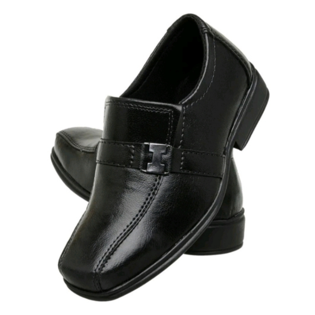 Sapato Social Infantil Crianças Masculino Meninos Confortável Preto Fivela Do 21 ao 36
