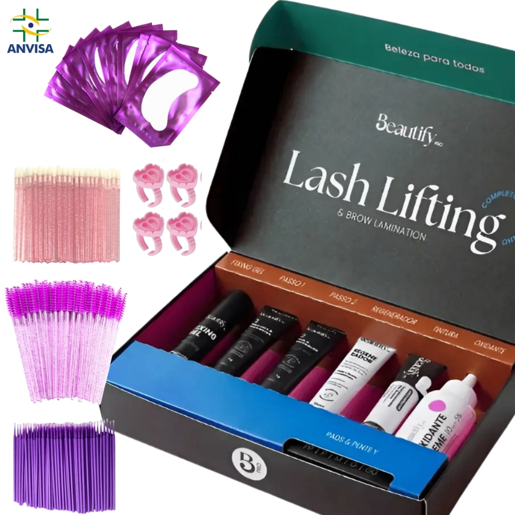 Kit Lash lifting Beautify Pro Brow Lamination de Sobrancelhas e Lift de Cílios com Tintura e Oxidante Incluso