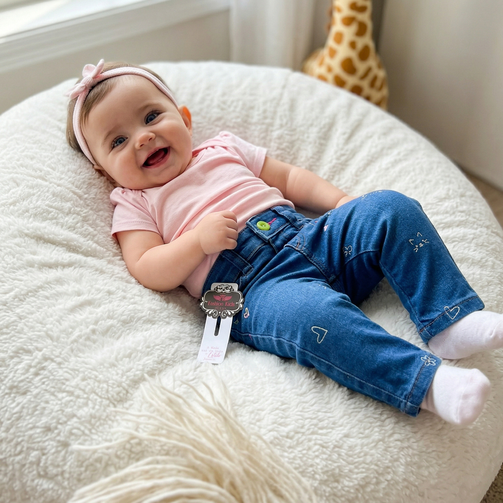 Calça Jeans Infantil Bebê Menina