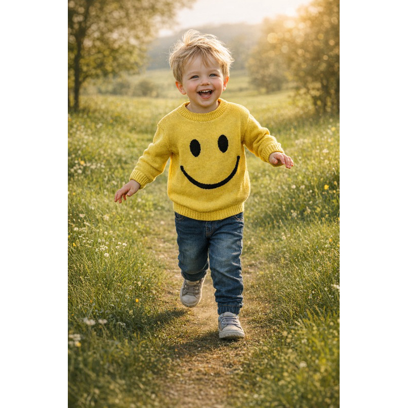 Suéter Blusa Infantil Tricô Smile Menino