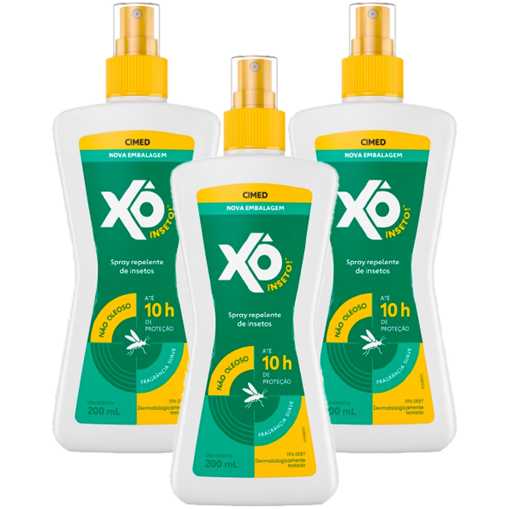 Kit 3 Unidades Repelente Xô Inseto 200ml Spray