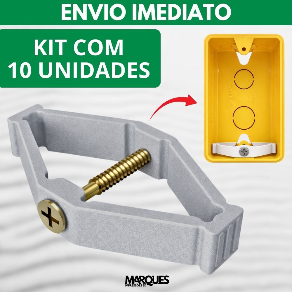 KIT 10 Reparo Salva Abas Tomadas Caixinha Luz 4x2 Expansível Compacto