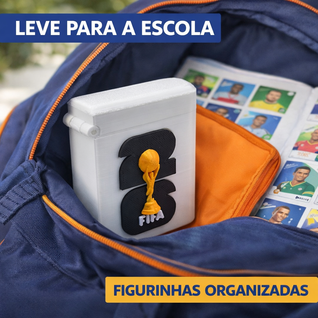 Caixa Porta Figurinhas da Copa | Organize Figurinhas Repetidas do Álbum | Porta Figurinhas de Bolso