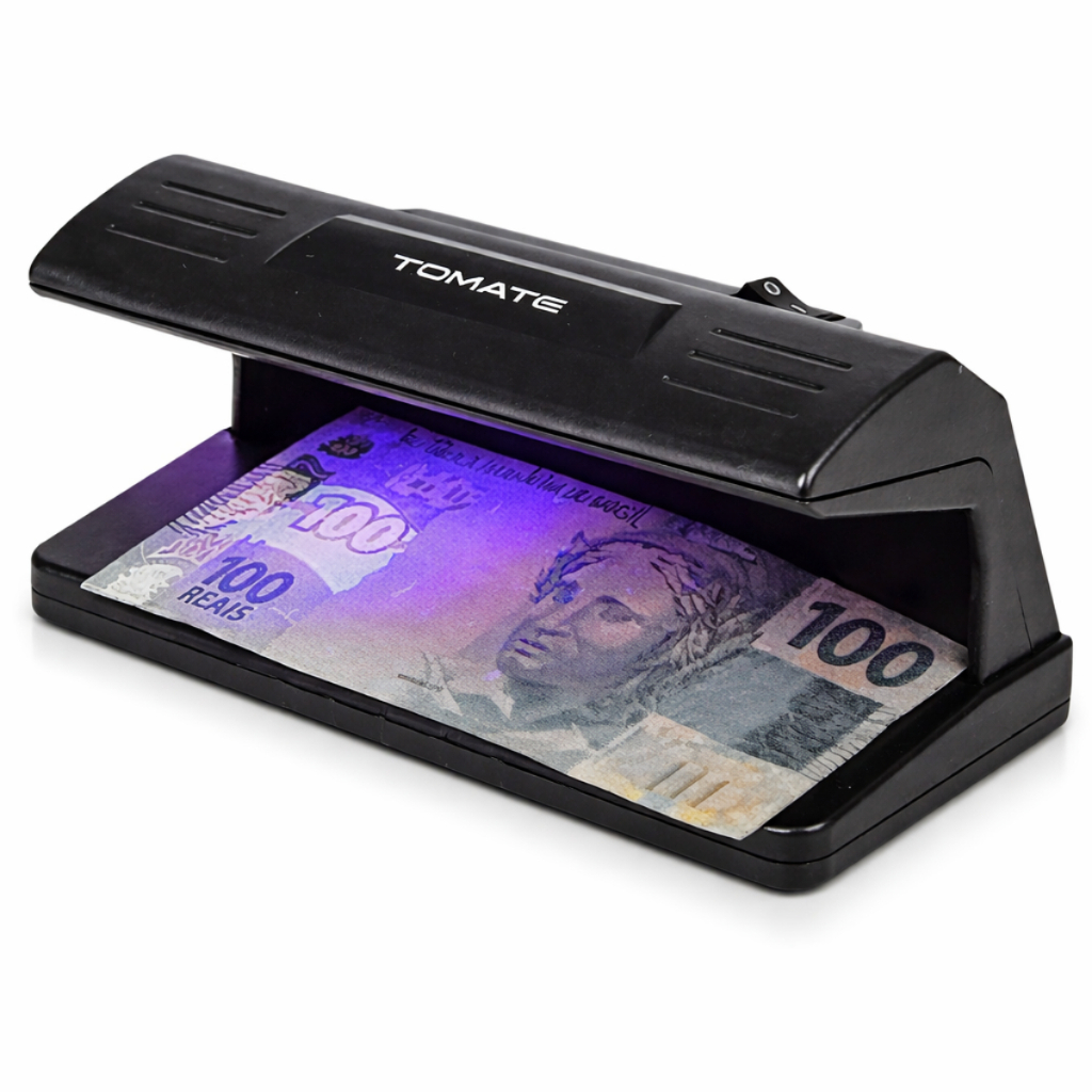Detector de Notas Falsas UV 4W Verificador de Dinheiro Luz Ultravioleta Profissional Bivolt Compacto