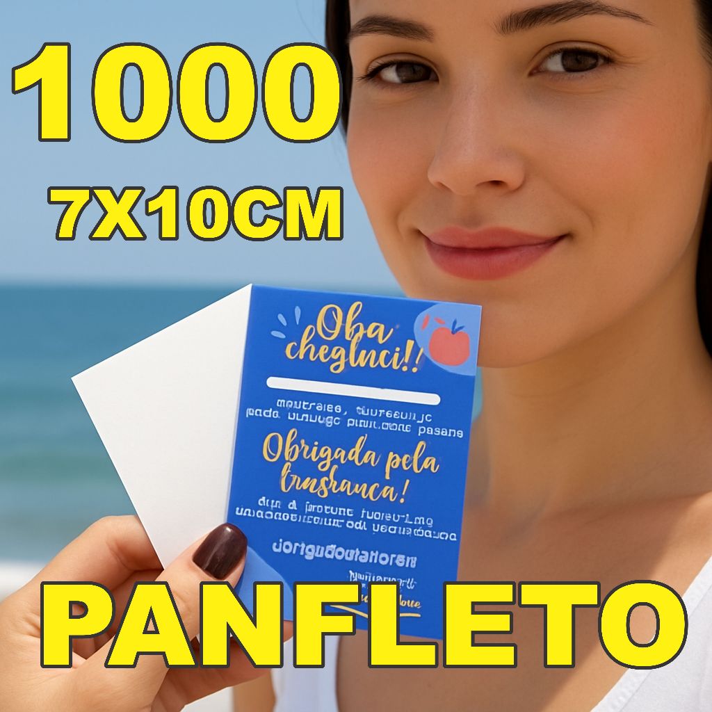 1000 Panfletos - 7x10 cm - couche 80 gramas - colorido