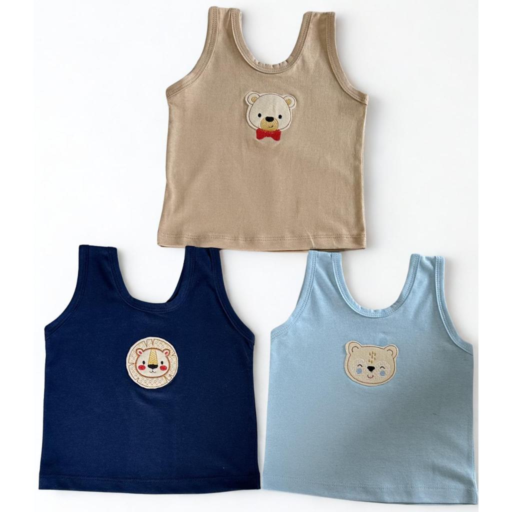 Kit Camiseta Bordada P, M e G Menino e Menina 3 Peças Para Bebê Malha Hipoalergênico 100% Algodão.