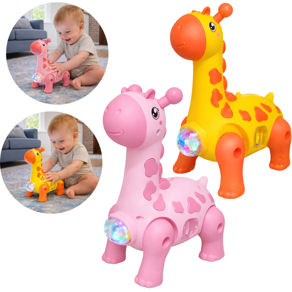 Brinquedo Girafa Elétrico Com Som Luz E Movimento Brinquedo Animal