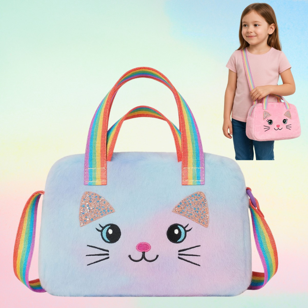 Bolsa Infantil Menina Nécessaire Pelúcia Transversal Colorid