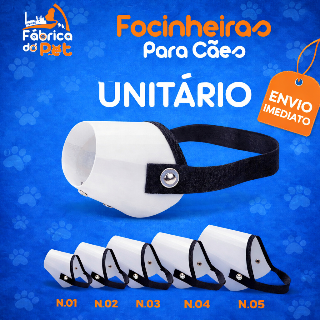 Kit Focinheira de Polipropileno  N.1 ao N.5  Cães  Envio imediato Pet Shop