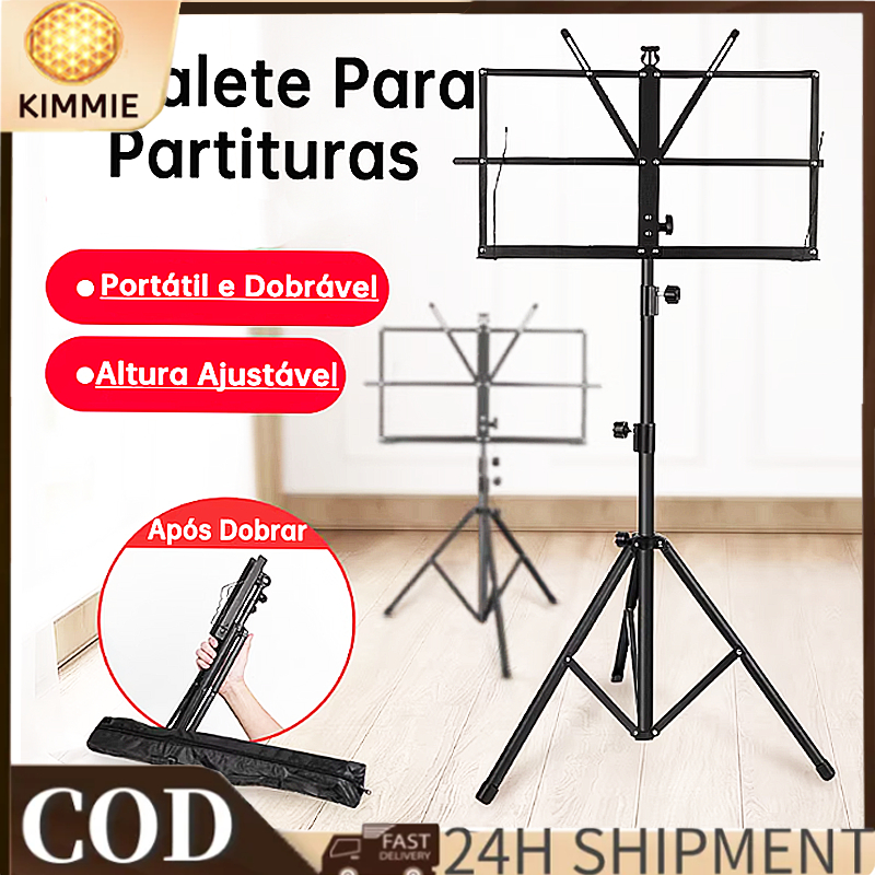 Cavalete para Partituras Portátil Suporte para Guitarra Violino e Guzheng Ajustável e Dobrável Leve