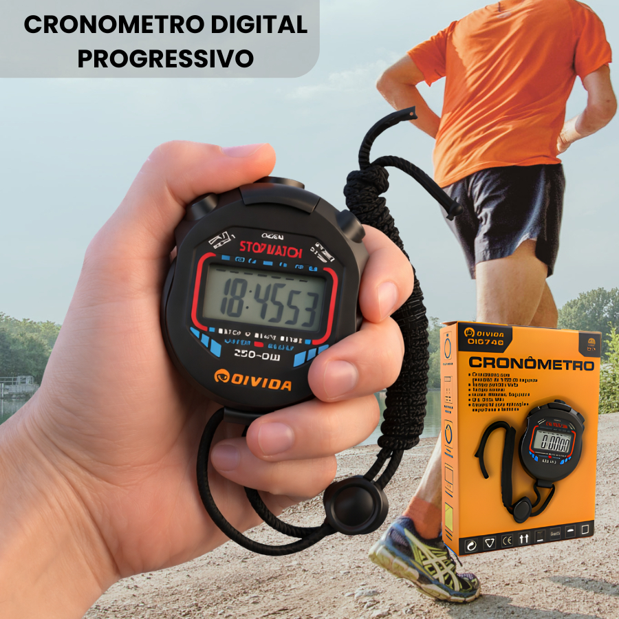 Cronômetro Digital Progressivo De Mão Alarme Relógio Com Corda Temporizador Esporte Estudo Esportivo