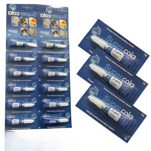 kit 12 Cola Instantânea 3g de Uso Geral, cartela, super cola bond (ideal para cerâmica, couro, plástico, borracha
