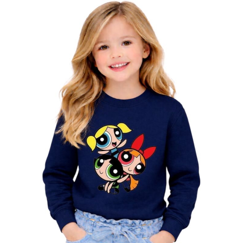 Moletom Infantil  frio Meninas Super Poderosa Rosa   blusa Algodão  juvenil criança Tamanhos 2 ao14