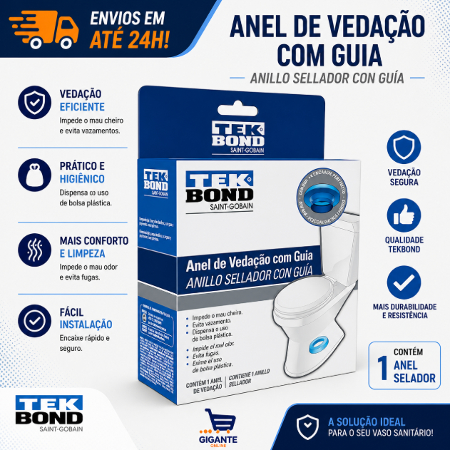 Anel de Vedação c/ Guia para Vaso Sanitário - TEKBOND