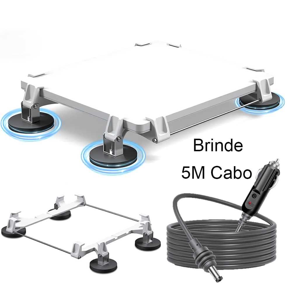 Case Suporte Veicular p/ Teto Starlink Mini com Ímãs de Neodímio 66mm Ultra Fortes+Fio de 5 metros