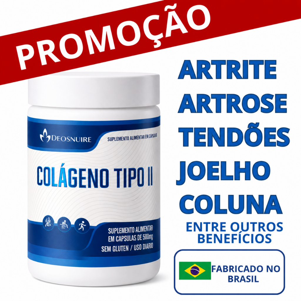Colageno Tipo 2 Não Hidrolisado Não Desnaturado 40 mg ORIGINAL - COLÁGENO TESTADO E APROVADO