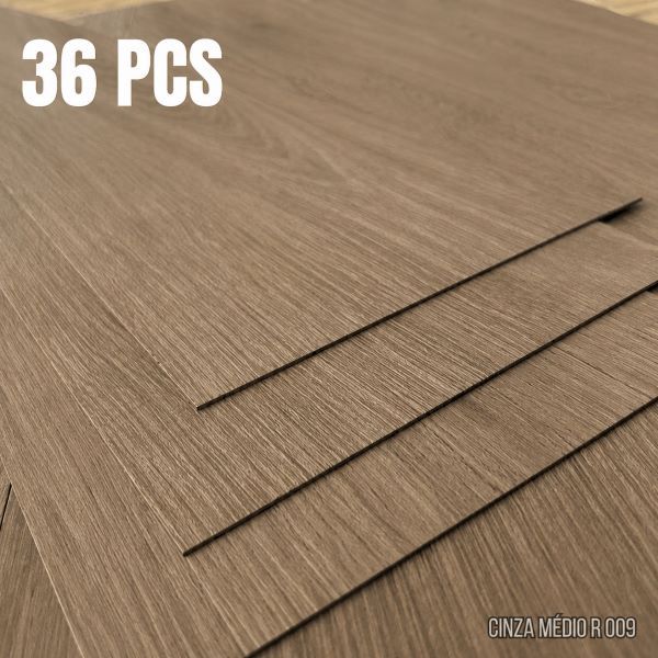 Piso Vinílico Lavável 36 pcs p/ Piso Estilo Madeira 91,4 cm x 15,2 cm cobertura 5m²