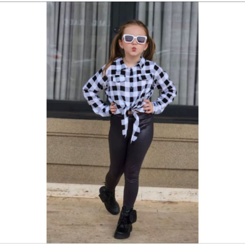 Camisa xadrez infantil menina ótima para festa junina TAM 2 ao 16