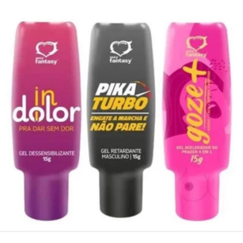 Goze+ Gel Excitante Feminino 4 em 1 + Pika Turbo +Gel Íntimo Anal InDoolor