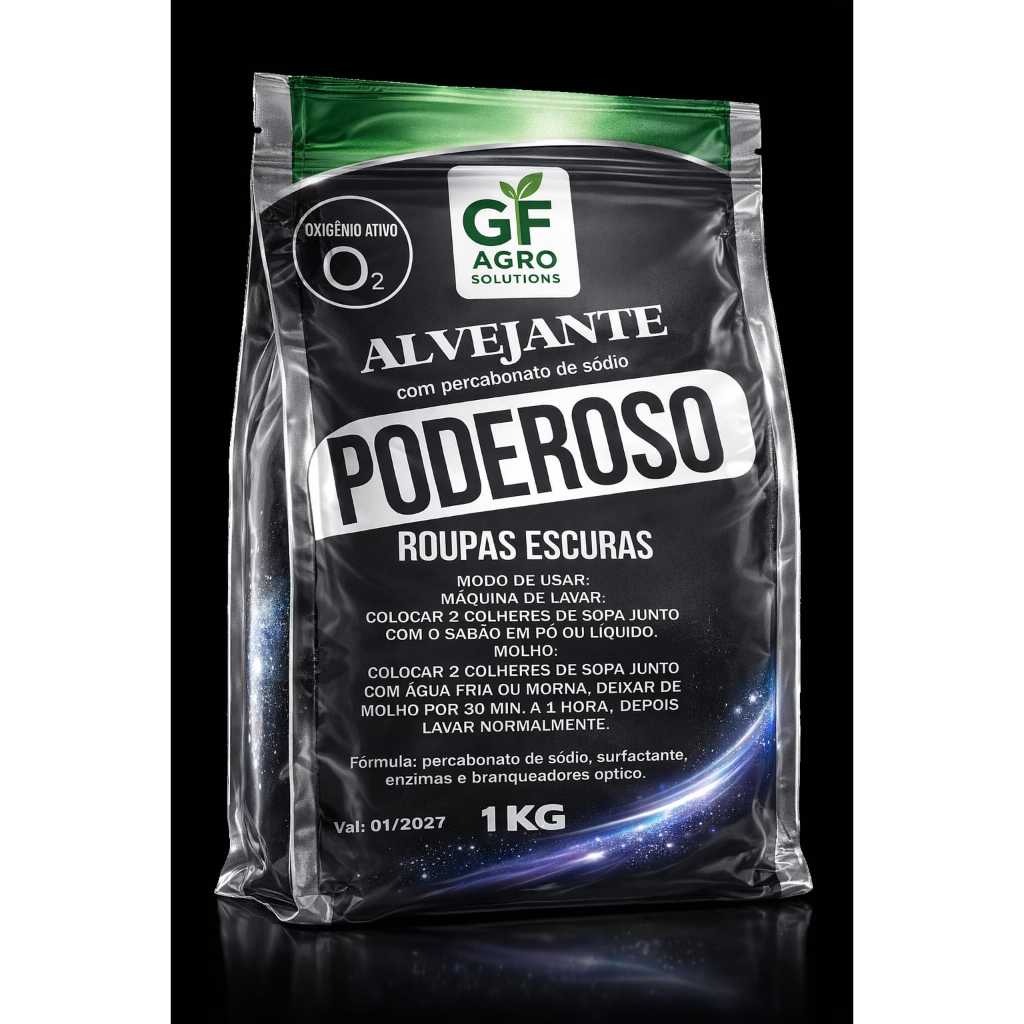 Alvejante Poderoso Black- Percarbonato Tira Manchas  Roupas Pretas e Escura - Nao desbota