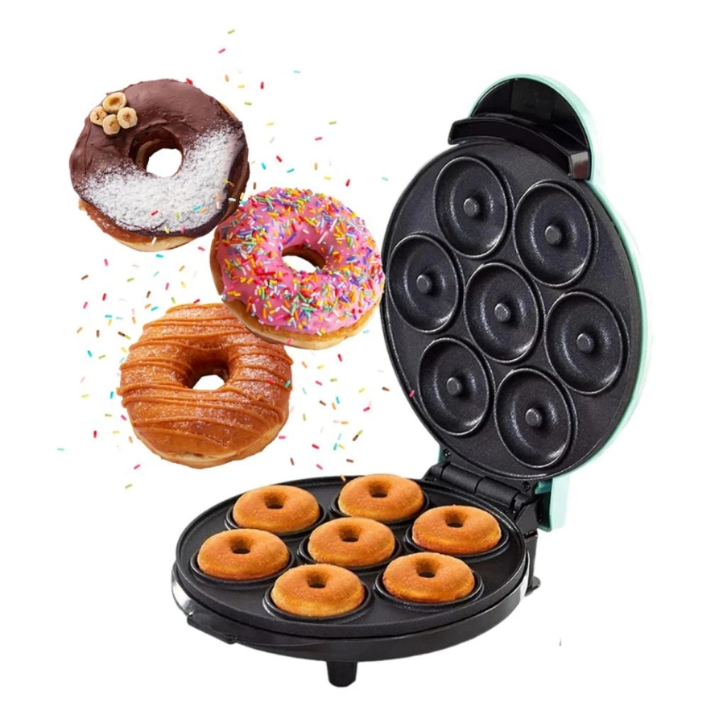 Máquina de Donuts 7 Furos Elétrica Antiaderente 110V Fácil de Usar