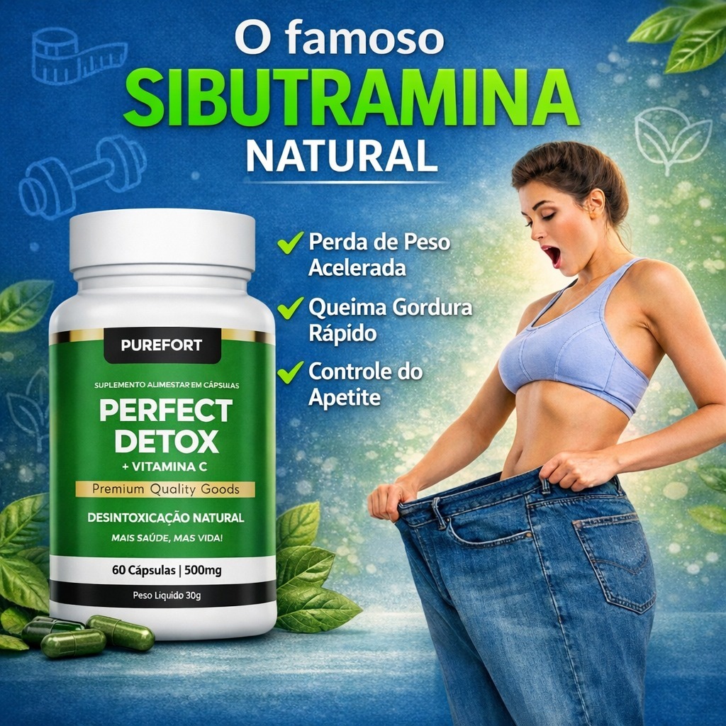 Perfect Dtox Natural Composto de Fibras+Vitaminas C+Extratos Purefort Original 500mg