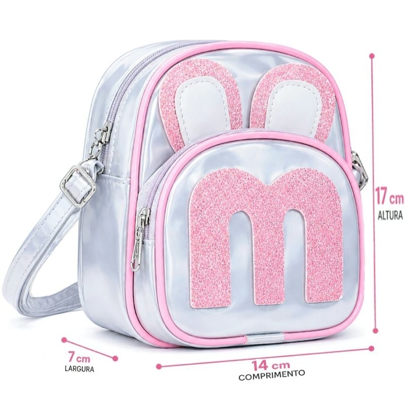 Bolsa Infantil Menina Transversal Bolsinha com Alça Ajustável