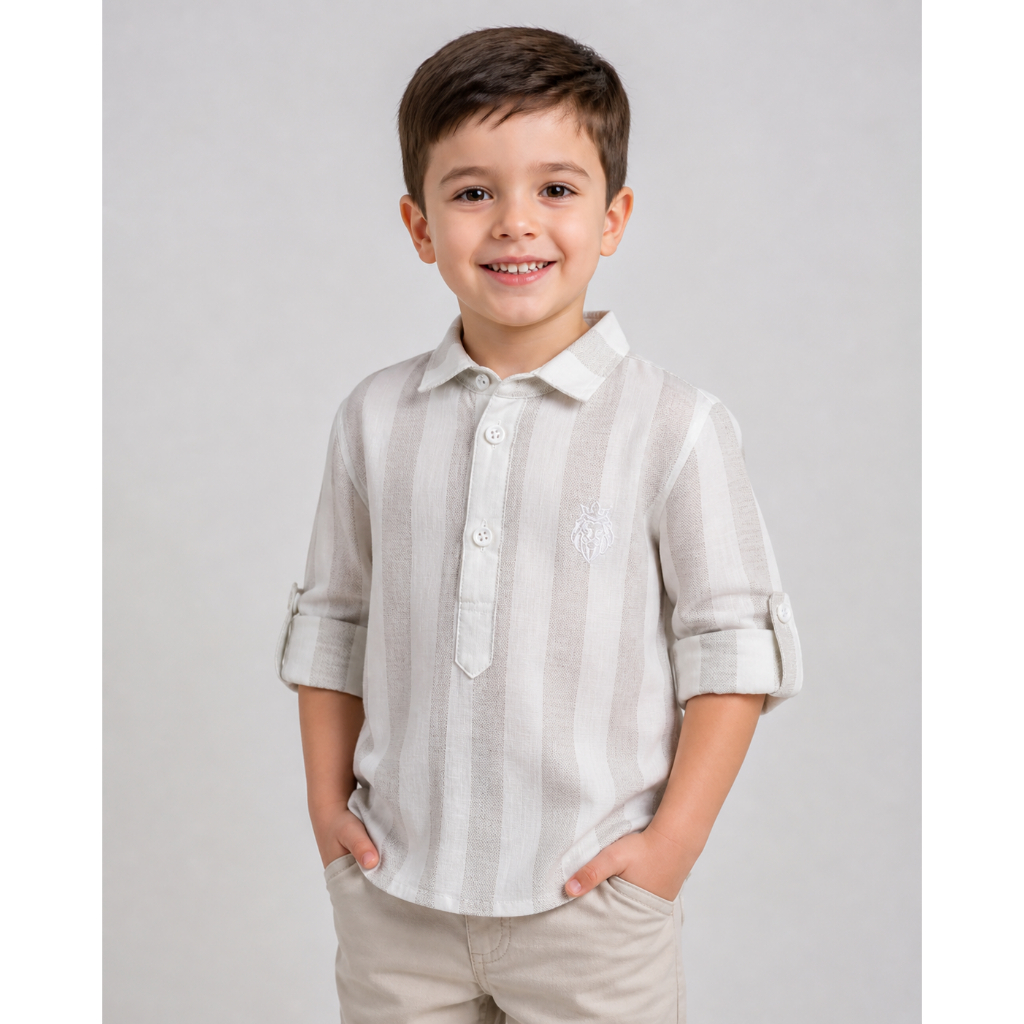 Camisa Bata Social Infantil Menino Casamento Batizado Festa Manga Longa