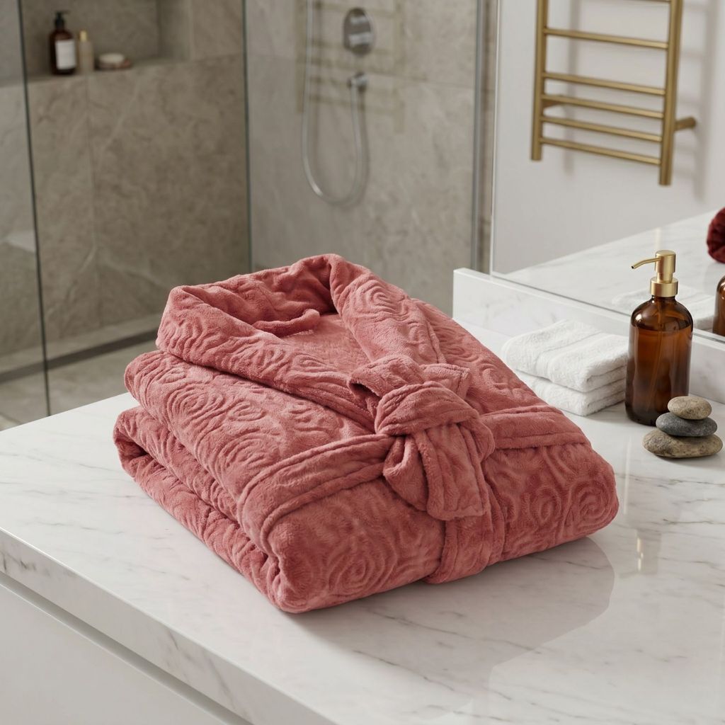 Roupão Feminino Adulto Lady Appel Aveludado Flannel Com Bolso Macio 240g/m² Banheiro
