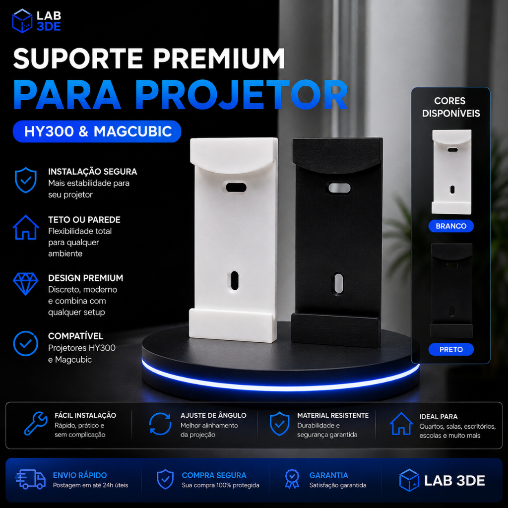 SUPORTE PREMIUM PARA PROJETOR HY300 MAGCUBIC SALANGE – TETO E PAREDE