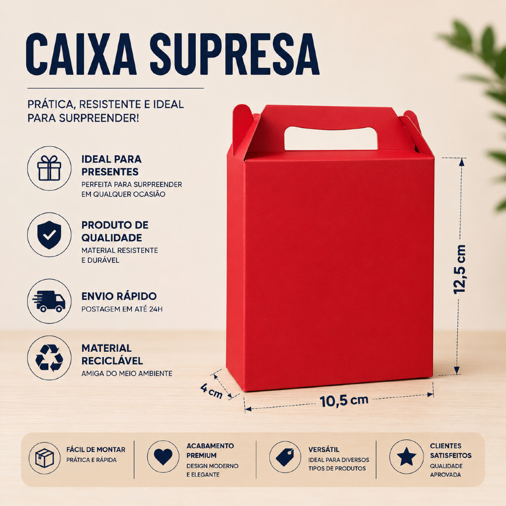 CAIXINHA PRESENTE SURPRESA FESTA DE ANIVERÁRIO 8/16/24 UNIDADES