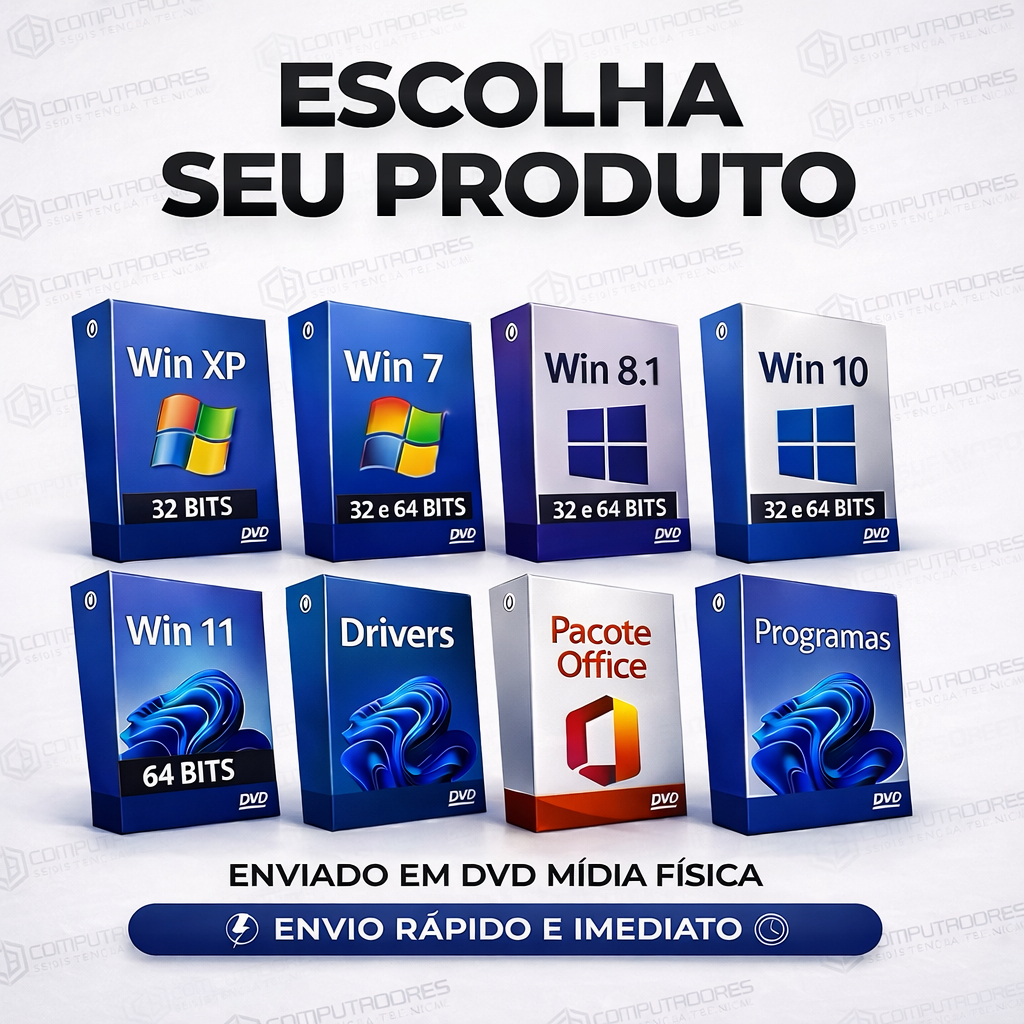 Cd Dvd windows 11 10 8 7 XP – Opções Office Driver Programas