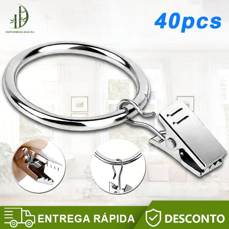 argolas com prendedores de cortina, para pendurar cortinas, laços, chapéus e assim por diante