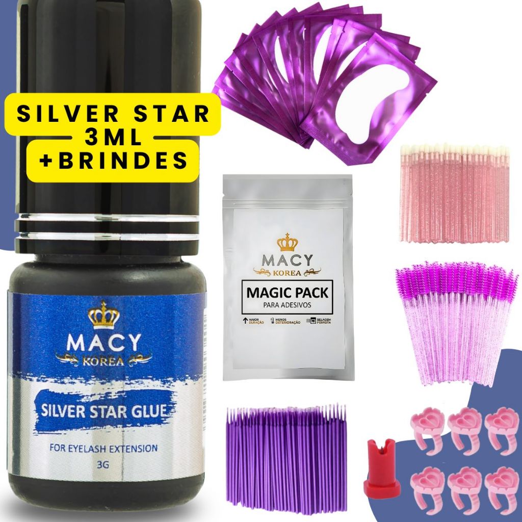 Cola Macy Silver Star 3ml Extensão De Cílios Fio