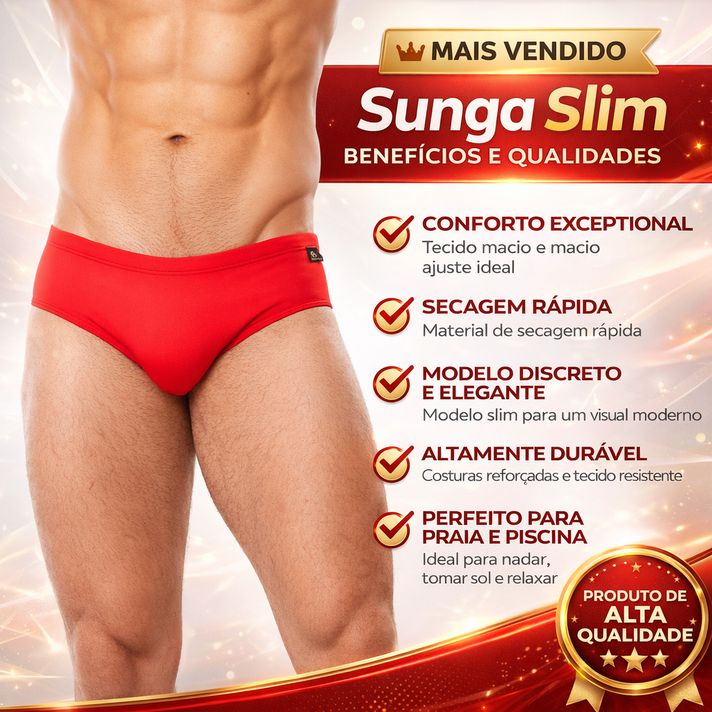 Sunga Fashion Power Slim Cores Diversas