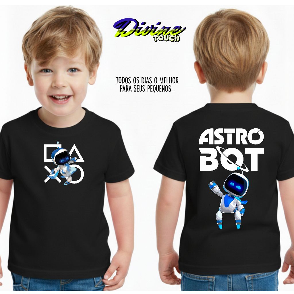 Camiseta Infantil Malha 30.1 100% Algodão Juvenil Estilosa Religiosa Astronauta Astro Divertida