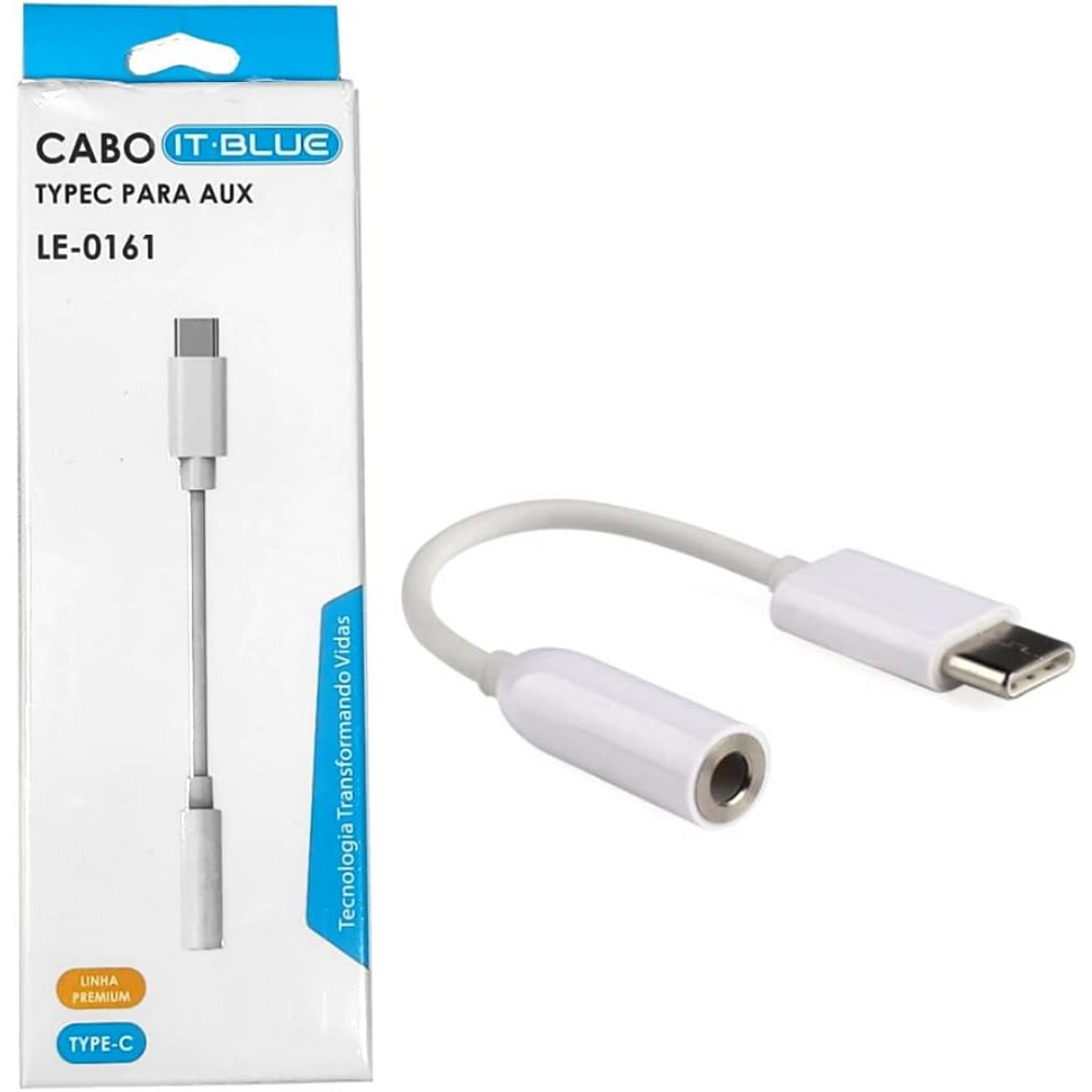 Adaptador USB-C para P2 Fone de Ouvido 3.5mm Android Cabo Conversor USB-C