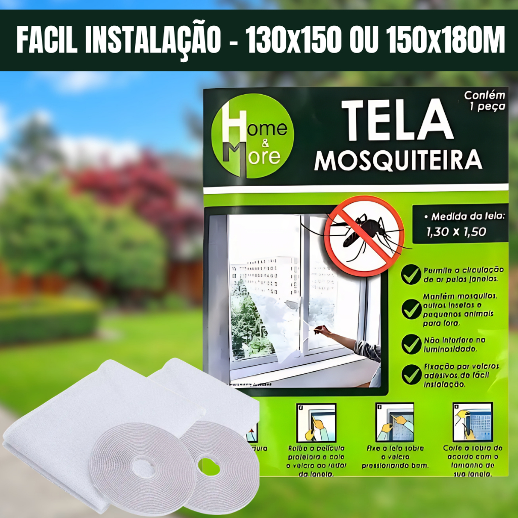 Tela Mosquito Mosquiteiro 150x180cm 130x150cm Velcro Adesivo Janela poderoso contra Insetos