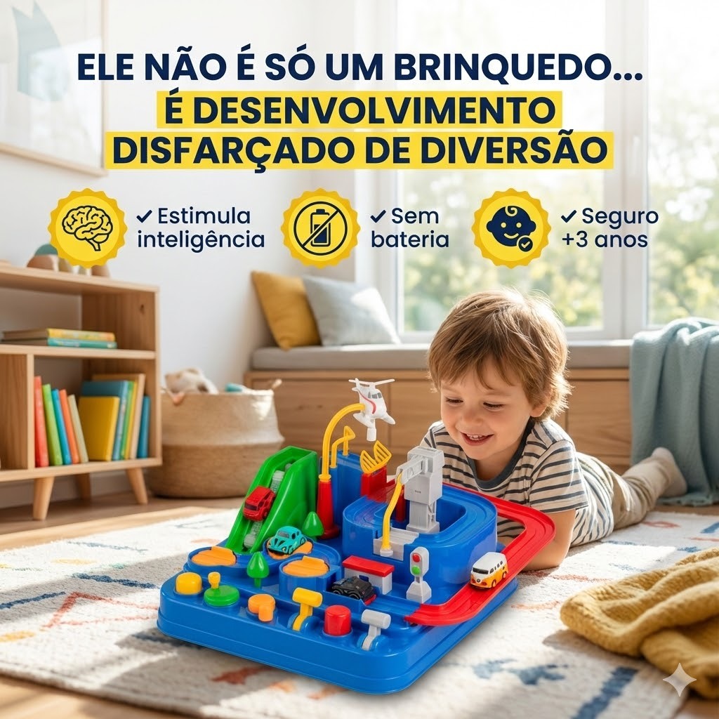 Pista de Carrinho Educativa para Bebê Brinquedo Pedagógico Interativo brinquedo educativo para bebê