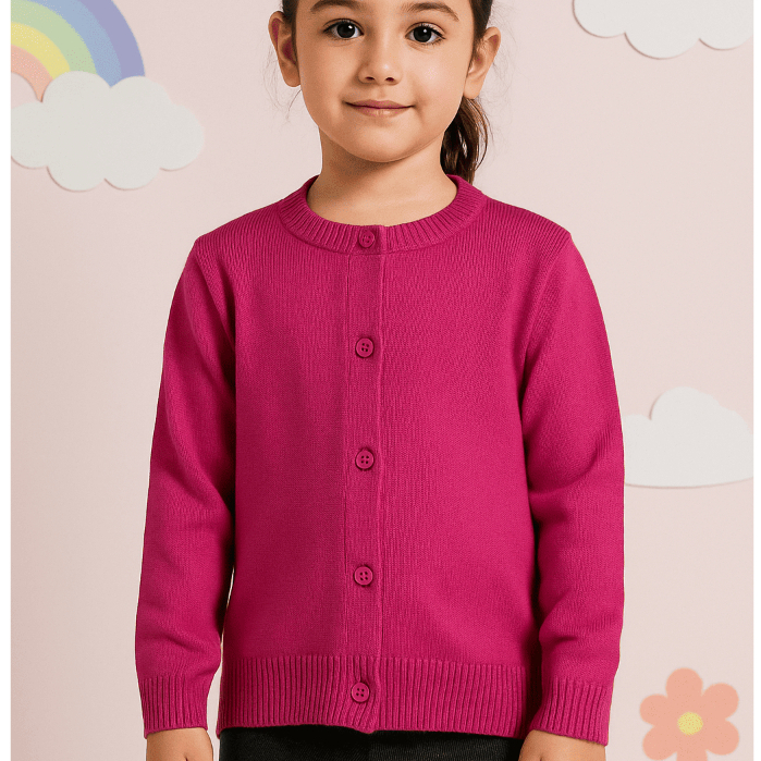 Casaquinho Tricot Infantil Menina Elegante Botões Fino Roupa Patricinha Infantil Estilo Delicado