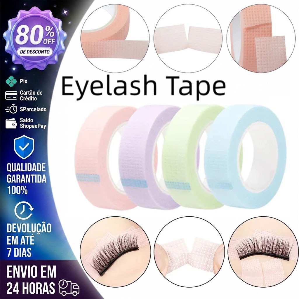 KIT 3 PEÇAS Fita Silicone Gel para Extensão Cílios Pele Sensível 13mm BRACO（Branco em armazenamento）