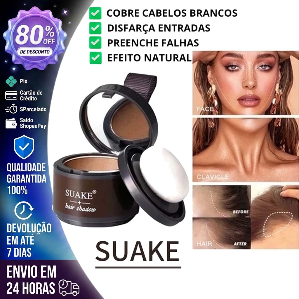 Sombra Em Pó Para A Testa Capa Careca Reparação Do Cabelo Branco Impermeável