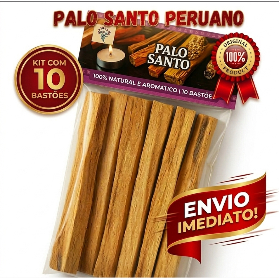 Palo Santo Peruano Legítimo 10 UNIDADES CORTE EXCLUSIVO (Palito) Limp energ  DESCARREGO + instruções