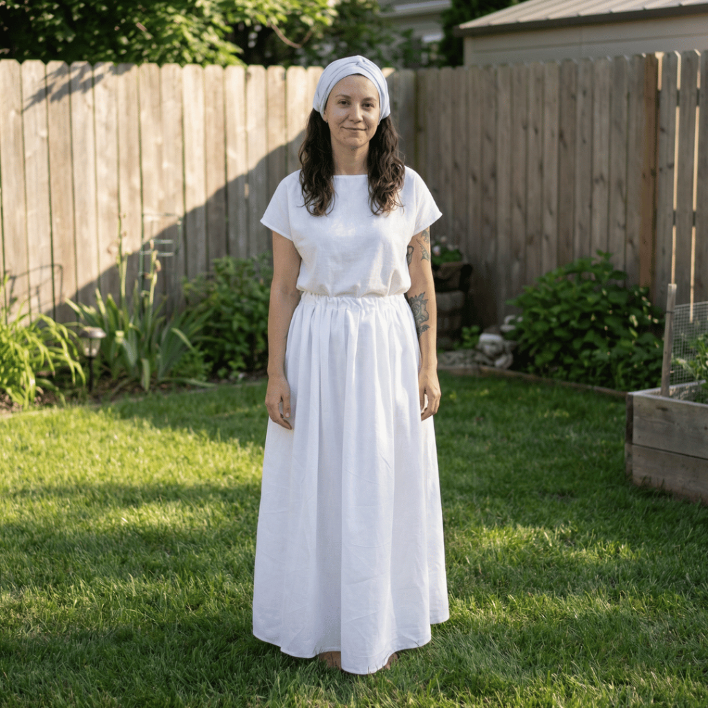 Roupa de Ração Umbanda Feminino Candomblé Conjunto 2  peças  Saia + Pano de Cabeça (OJA) Luxo   FULL