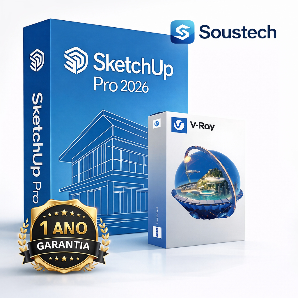 SketchUp Pro 2026 + V-ray 7.2 Vitalicio +1 Ano De Garantia (Português)
