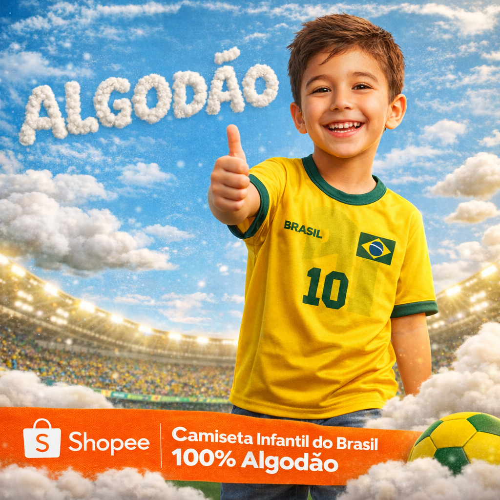 Camisa Infantil do brasil tecido ALGODÃO tamanhos do 2 ao 8 Anos