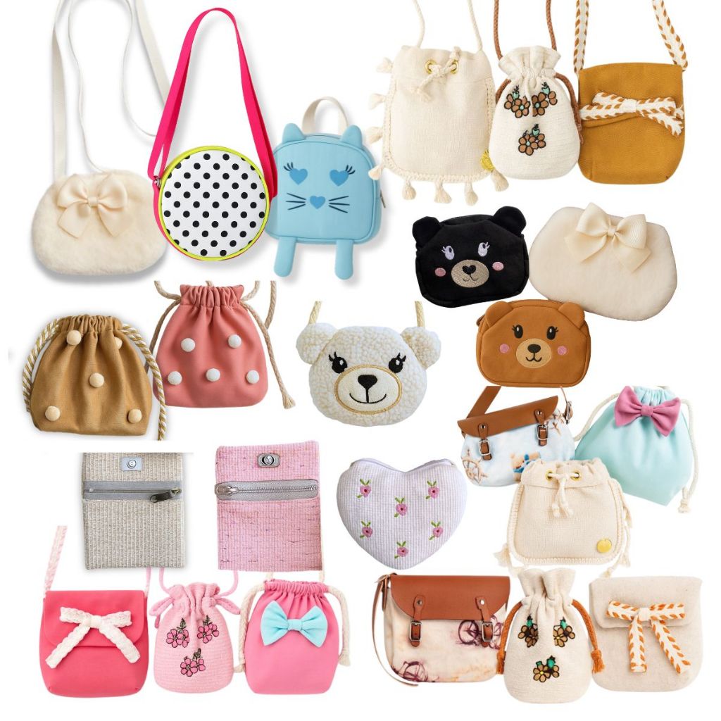 Kit Bolsinhas Infantil Menina Sortidas Várias Cores Blogueirinha Ursinho Fofas Acessórios Bichinhos Fofos